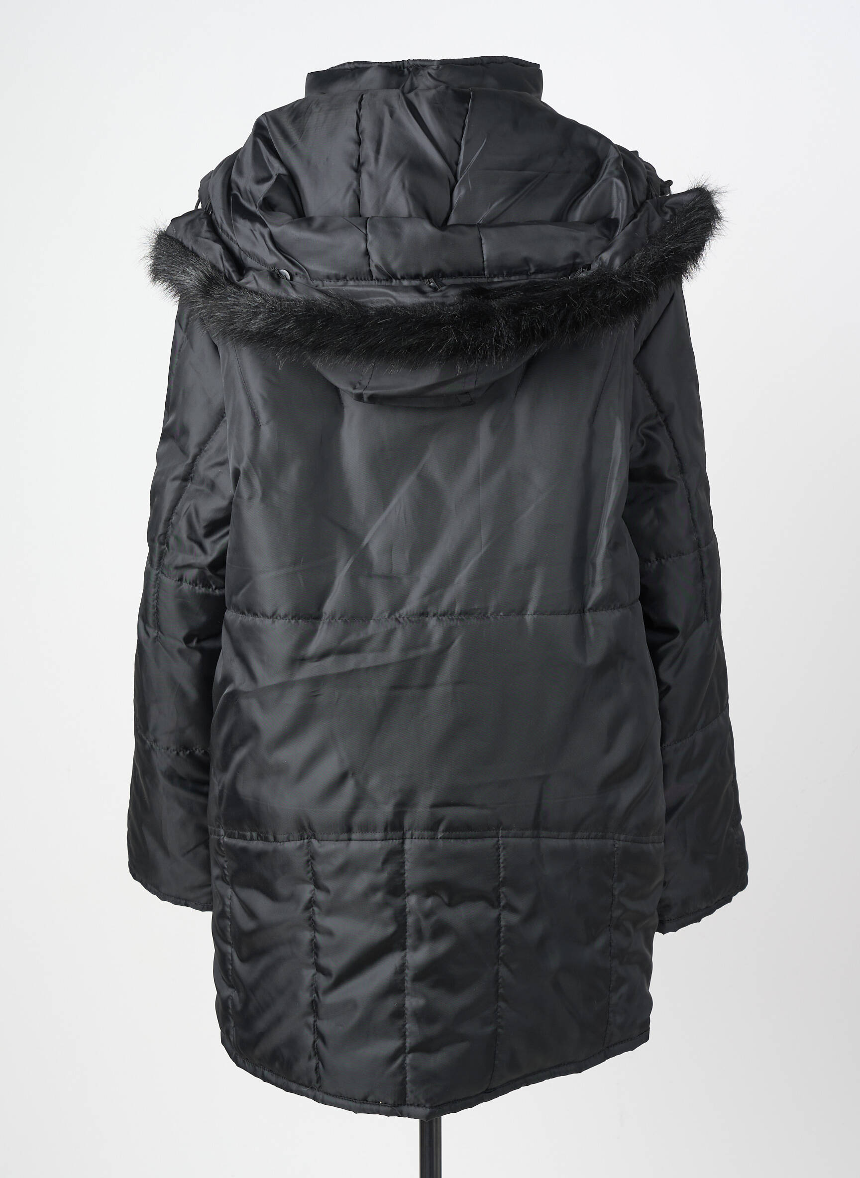 Doudoune manches longues a capuche noir LUCCHINI femme