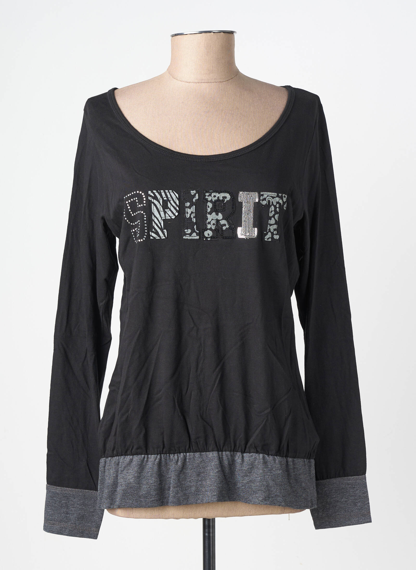 T-shirt manches longues manches longues noir KALAI femme