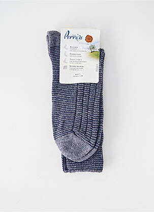 Chaussettes stretch bleu PERRIN homme