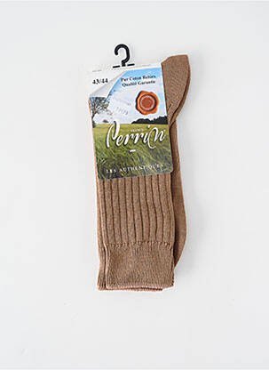 Chaussettes stretch marron PERRIN homme