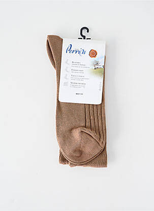 Chaussettes stretch marron PERRIN homme