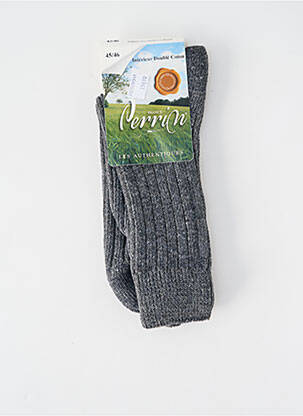 Chaussettes stretch gris PERRIN homme