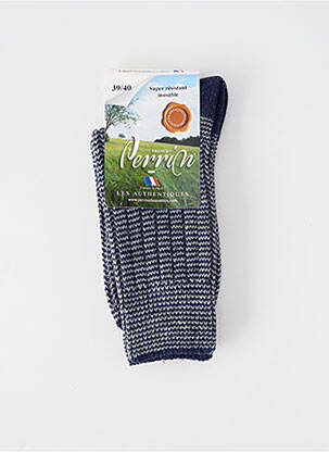 Chaussettes stretch bleu PERRIN homme