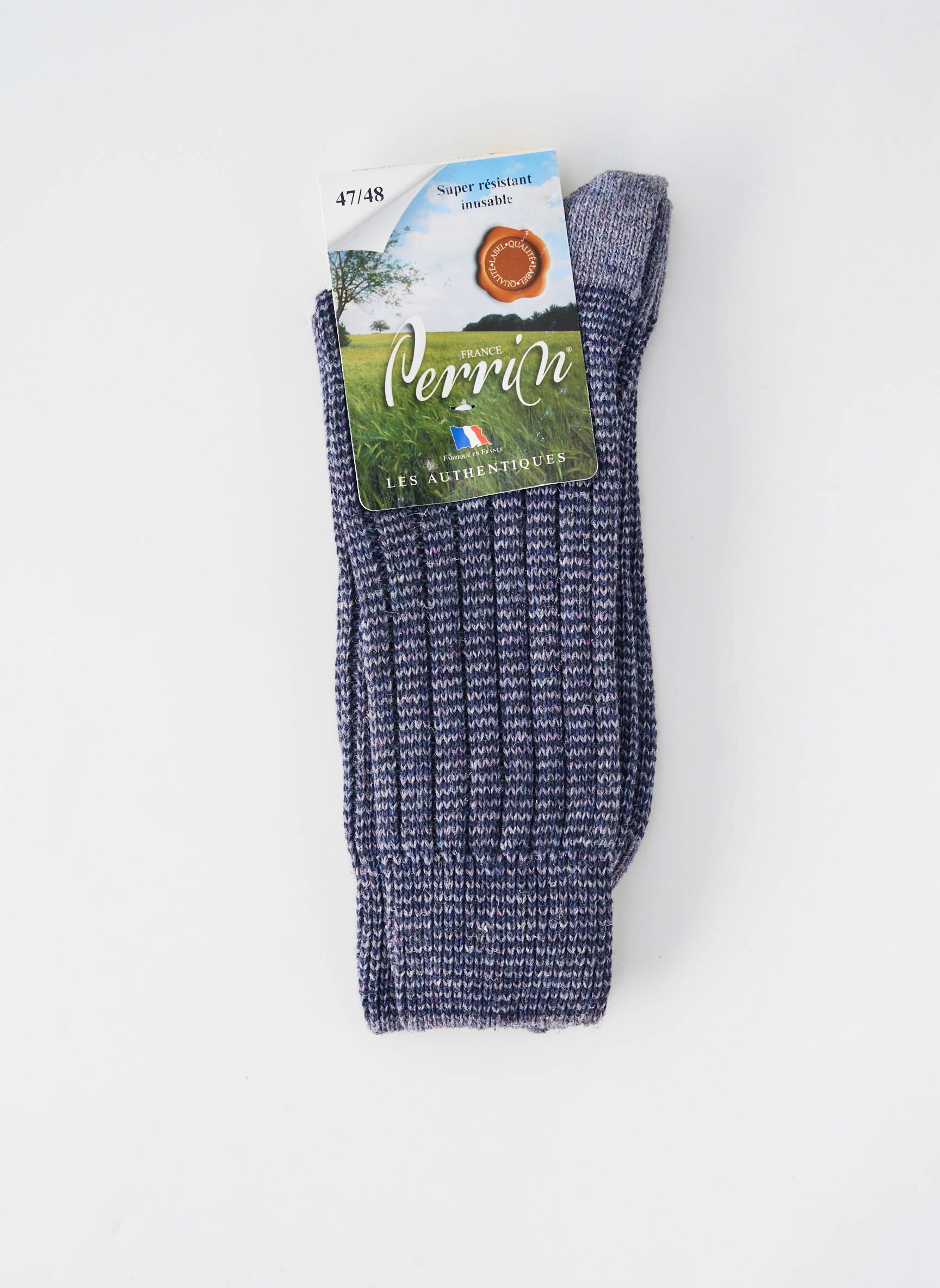 Chaussettes stretch bleu PERRIN homme