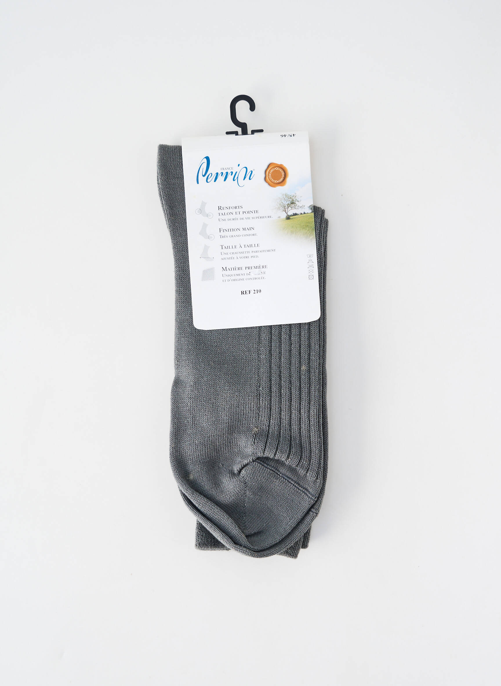 Chaussettes stretch gris PERRIN homme