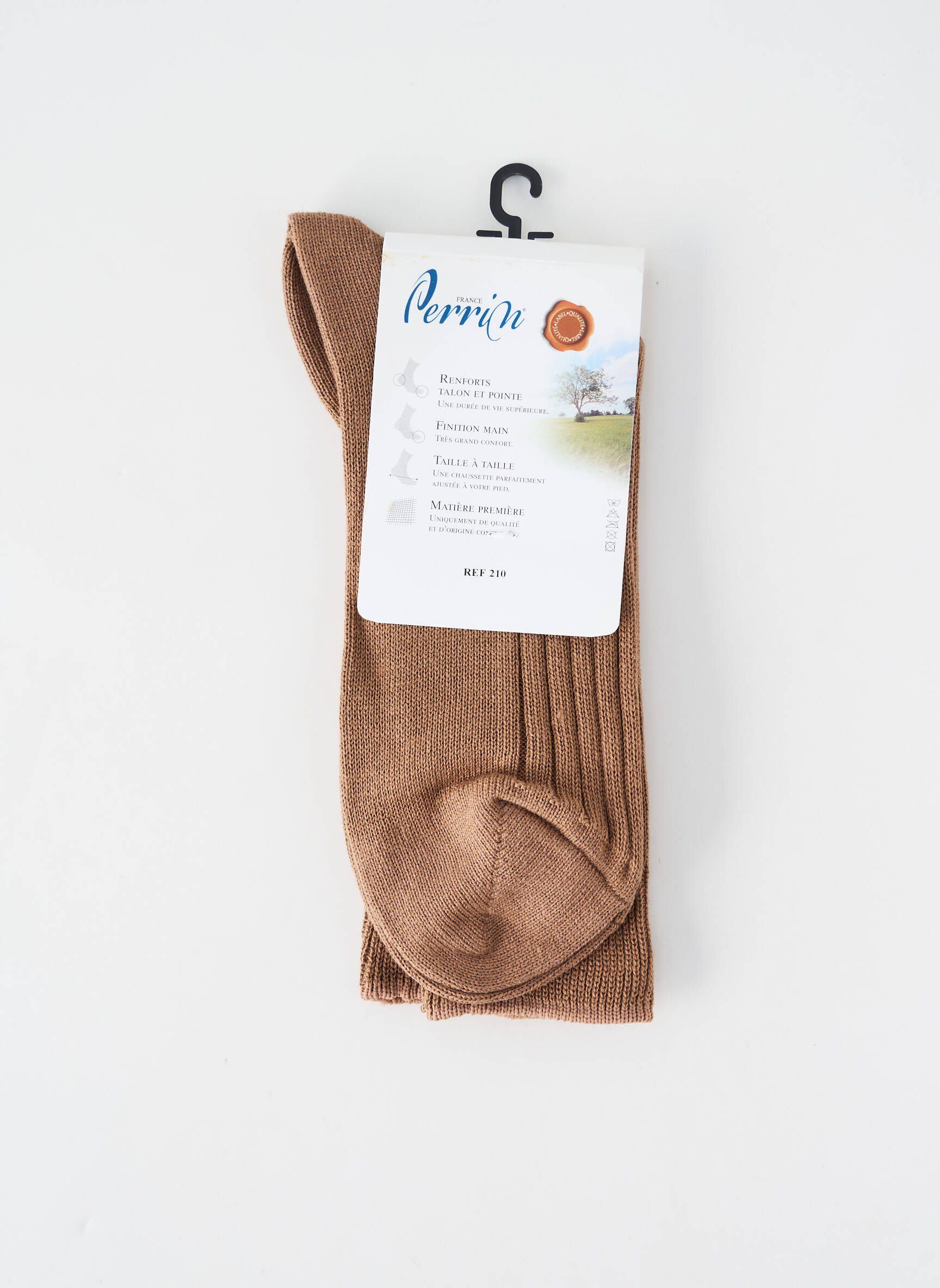 Chaussettes stretch marron PERRIN homme