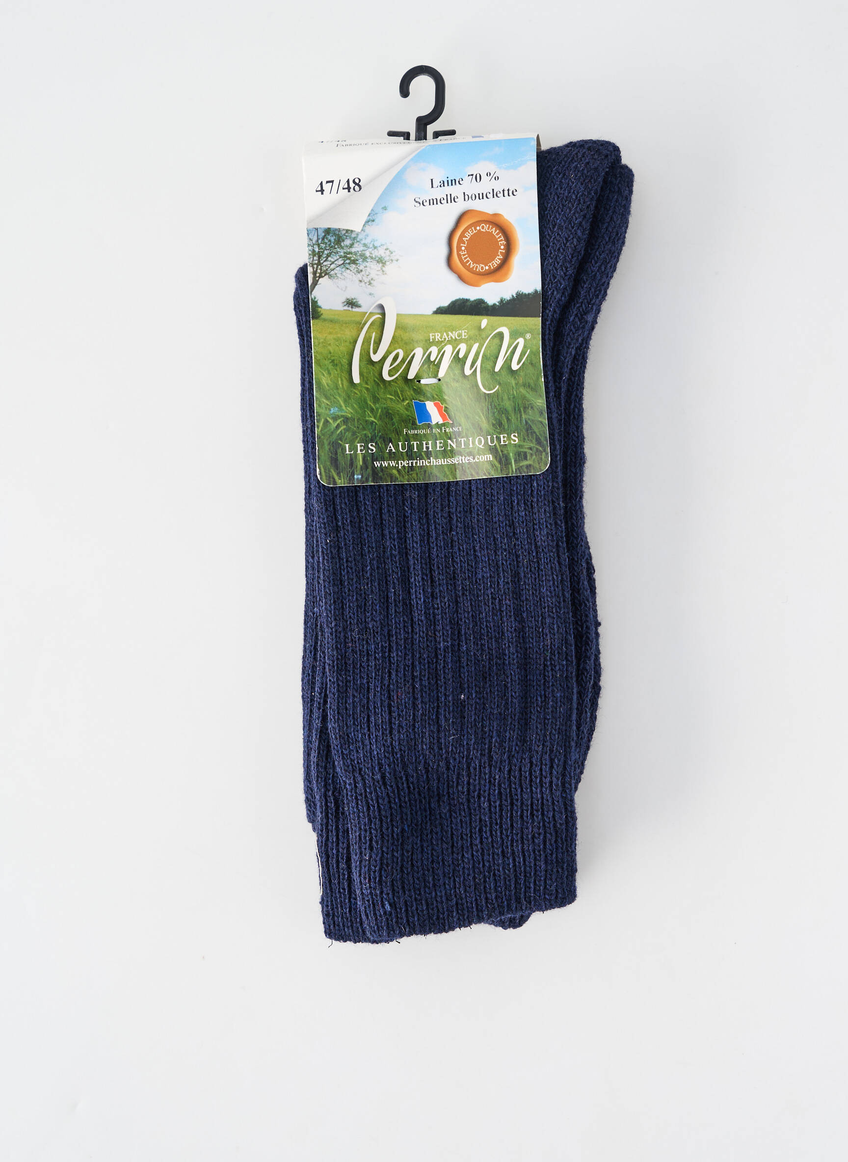 Chaussettes stretch bleu PERRIN homme