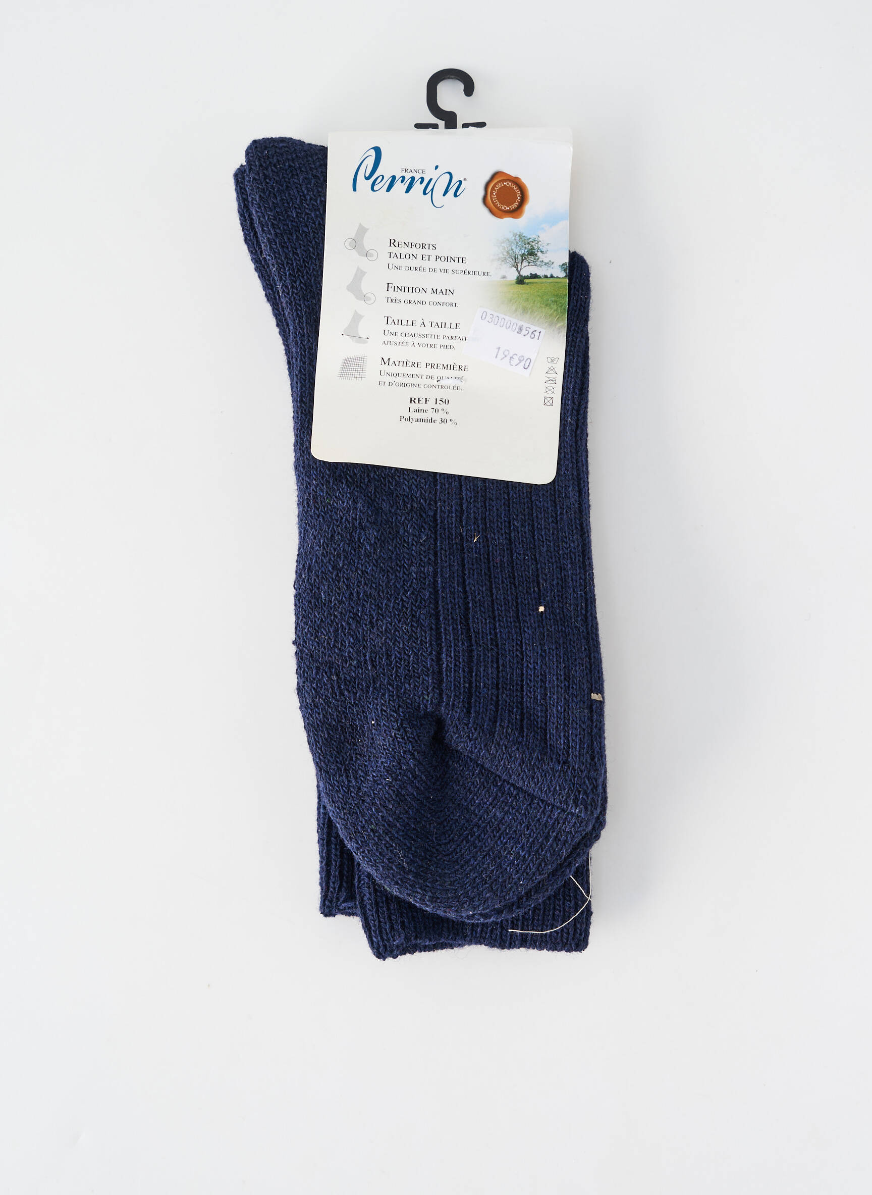 Chaussettes stretch bleu PERRIN homme