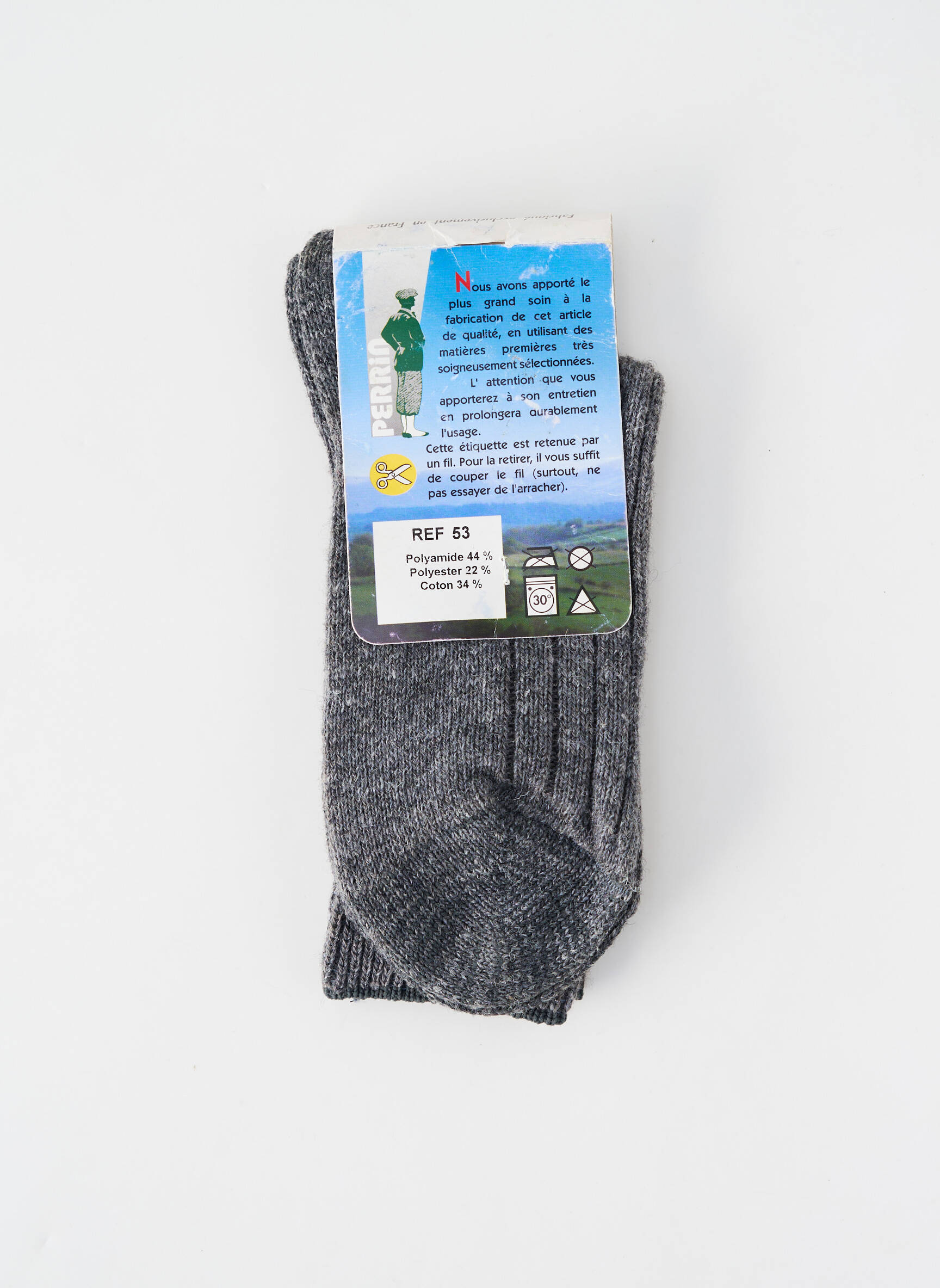 Chaussettes stretch gris PERRIN homme
