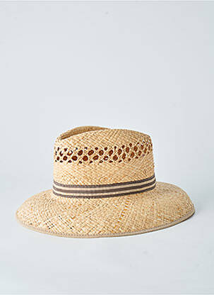 Chapeau imprimé rayures beige COUSTILLERES homme
