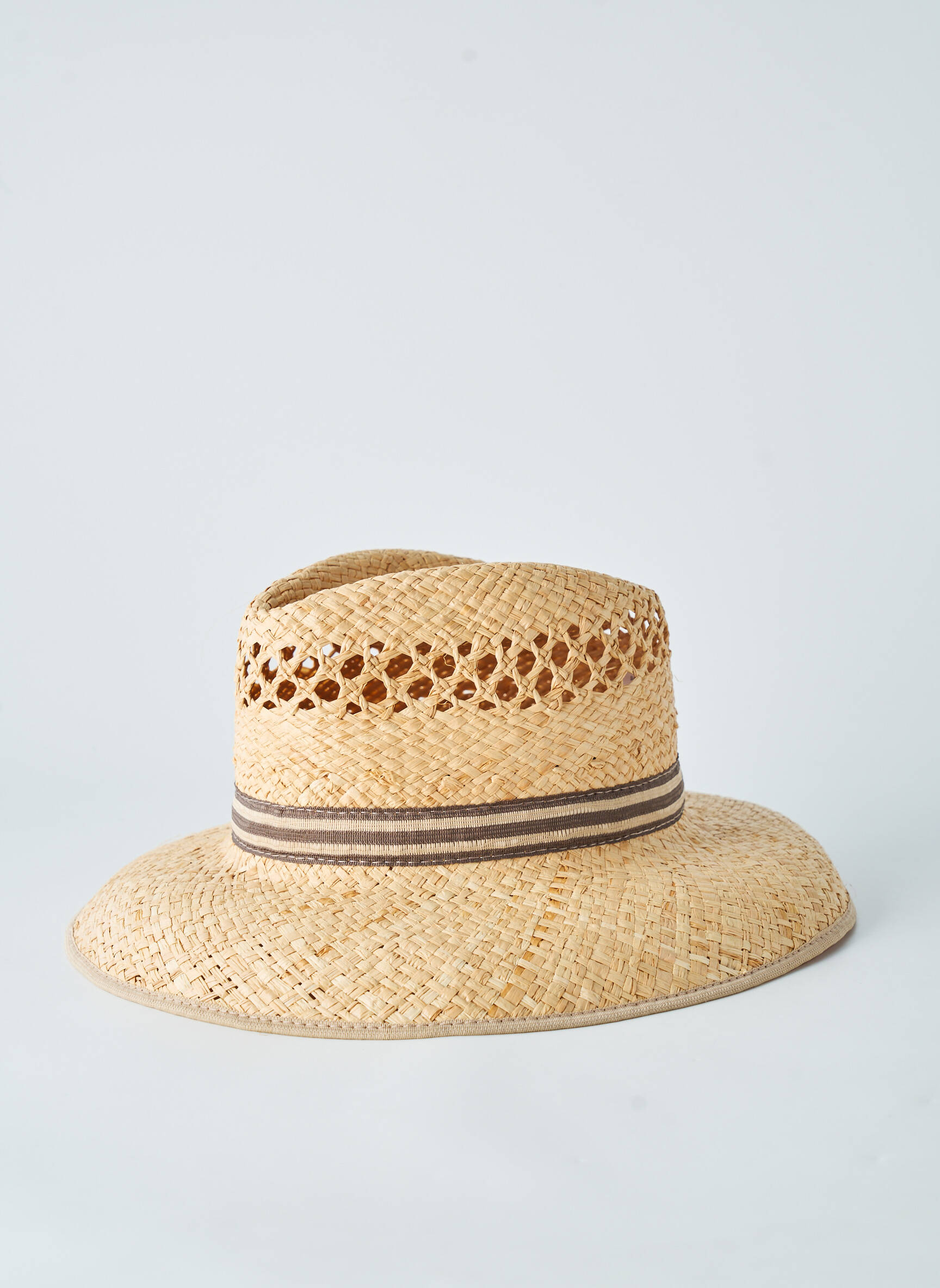 Chapeau imprimé rayures beige COUSTILLERES homme