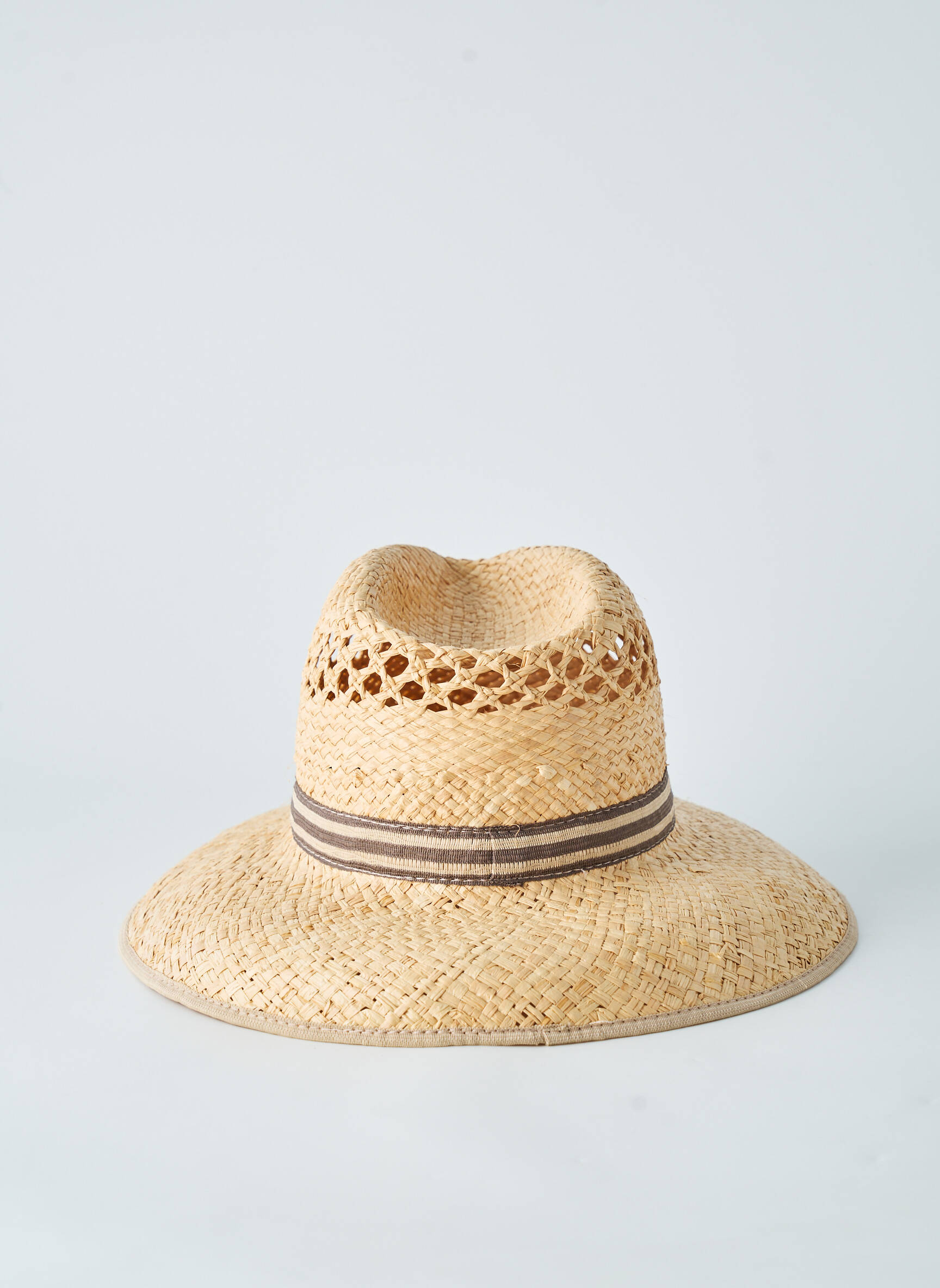 Chapeau imprimé rayures beige COUSTILLERES homme