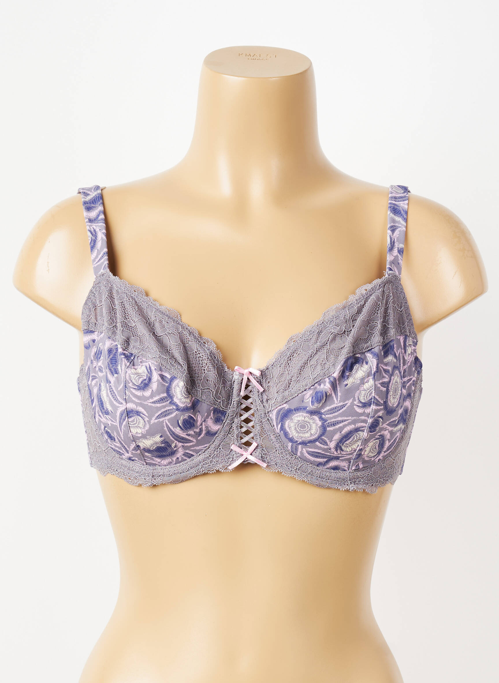 Soutien-gorge effet matière satinée haut soutien-gorge emboitant violet PIEGE femme