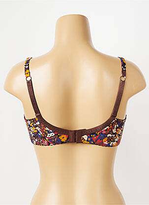 Soutien-gorge effet matière satinée haut soutien-gorge emboitant marron PIEGE femme