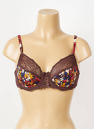 Soutien-gorge effet matière satinée haut soutien-gorge emboitant marron PIEGE femme
