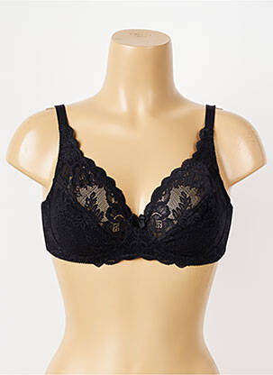 Soutien-gorge effet matière satinée haut soutien-gorge emboitant noir PIEGE femme