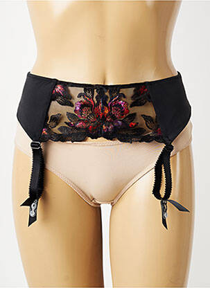 Guêpière/porte-jarretelle effet matière satinée noir FANTASIE femme