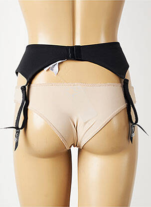Guêpière/porte-jarretelle effet matière satinée noir FANTASIE femme