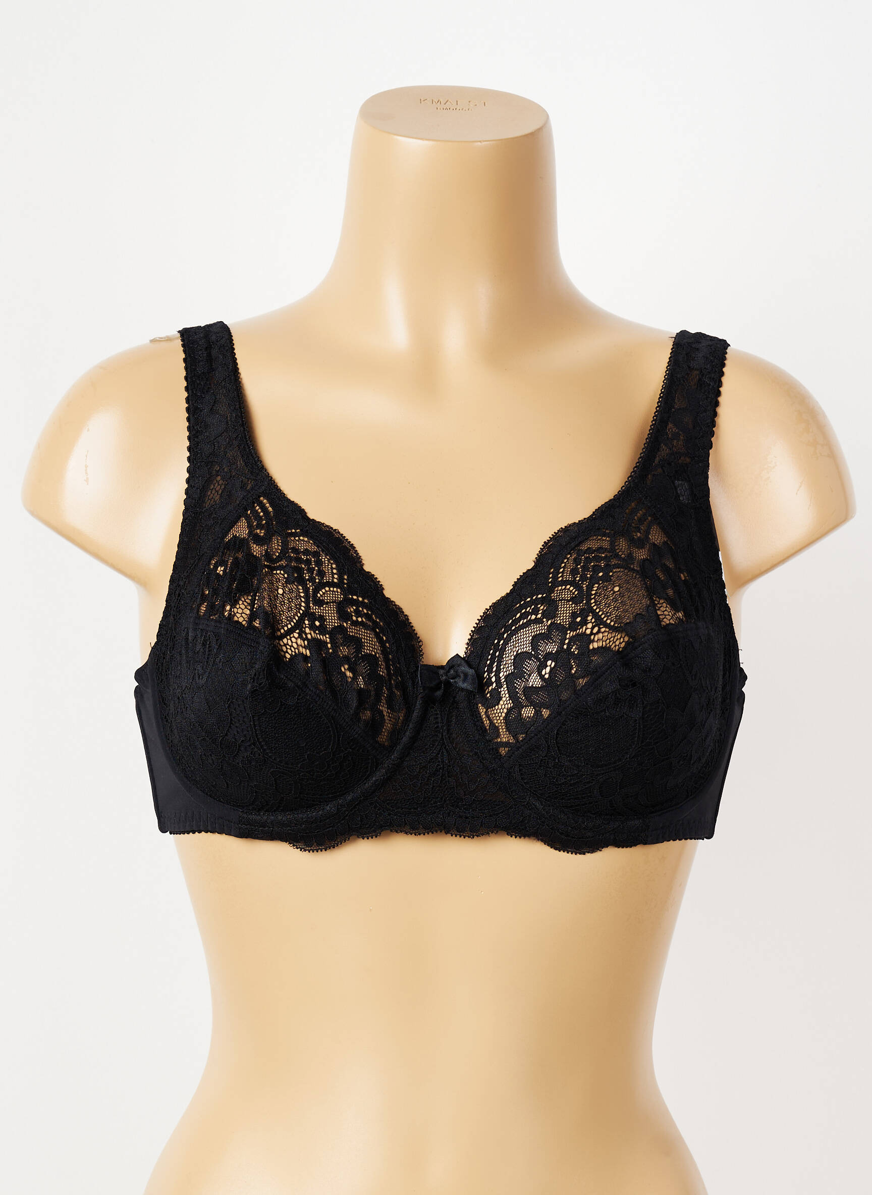 Soutien-gorge effet matière satinée haut soutien-gorge emboitant noir PIEGE femme