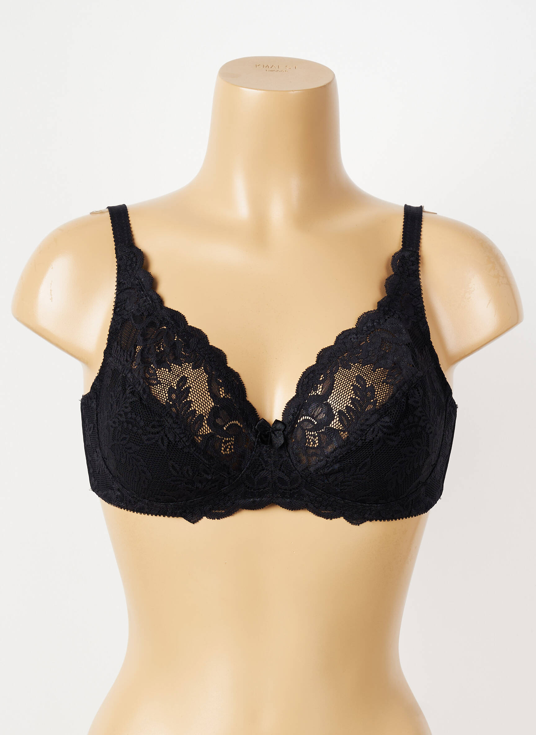 Soutien-gorge effet matière satinée haut soutien-gorge emboitant noir PIEGE femme