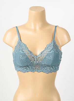Soutien-gorge sans armature haut soutien-gorge avec mousse de rembourrage amovible bleu JANIRA femme