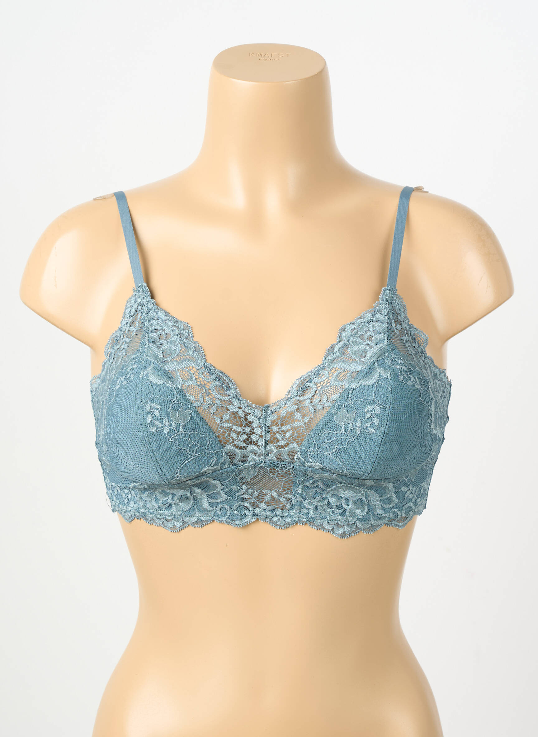 Soutien-gorge sans armature haut soutien-gorge avec mousse de rembourrage amovible bleu JANIRA femme