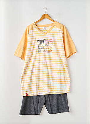Pyjashort imprimé rayures orange ROSE POMME homme