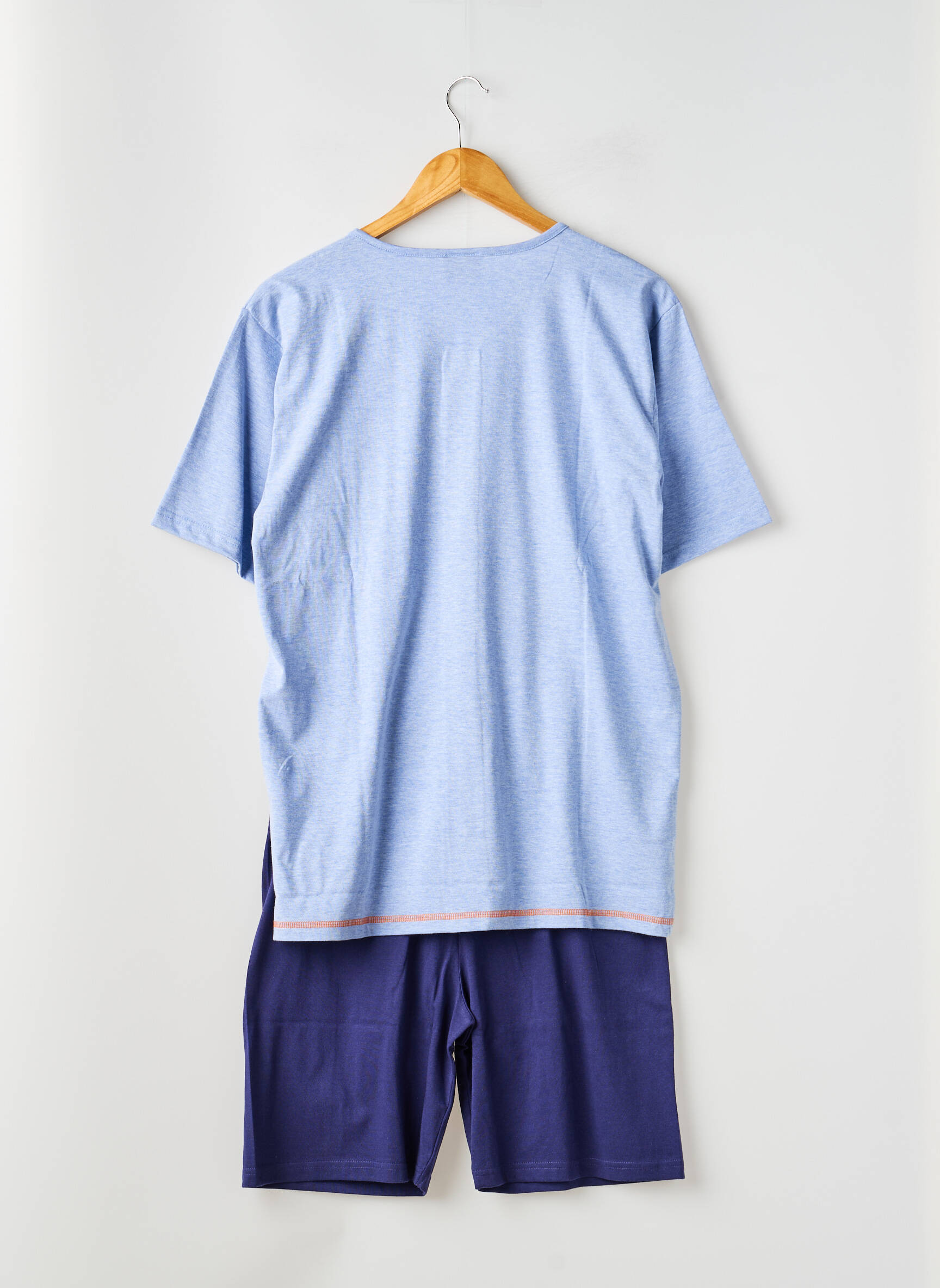 Pyjashort col v bleu ROSE POMME homme