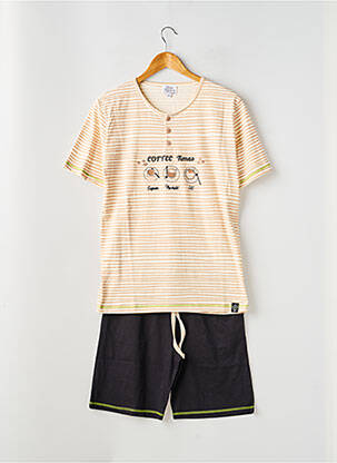 Pyjashort imprimé rayures beige ROSE POMME homme