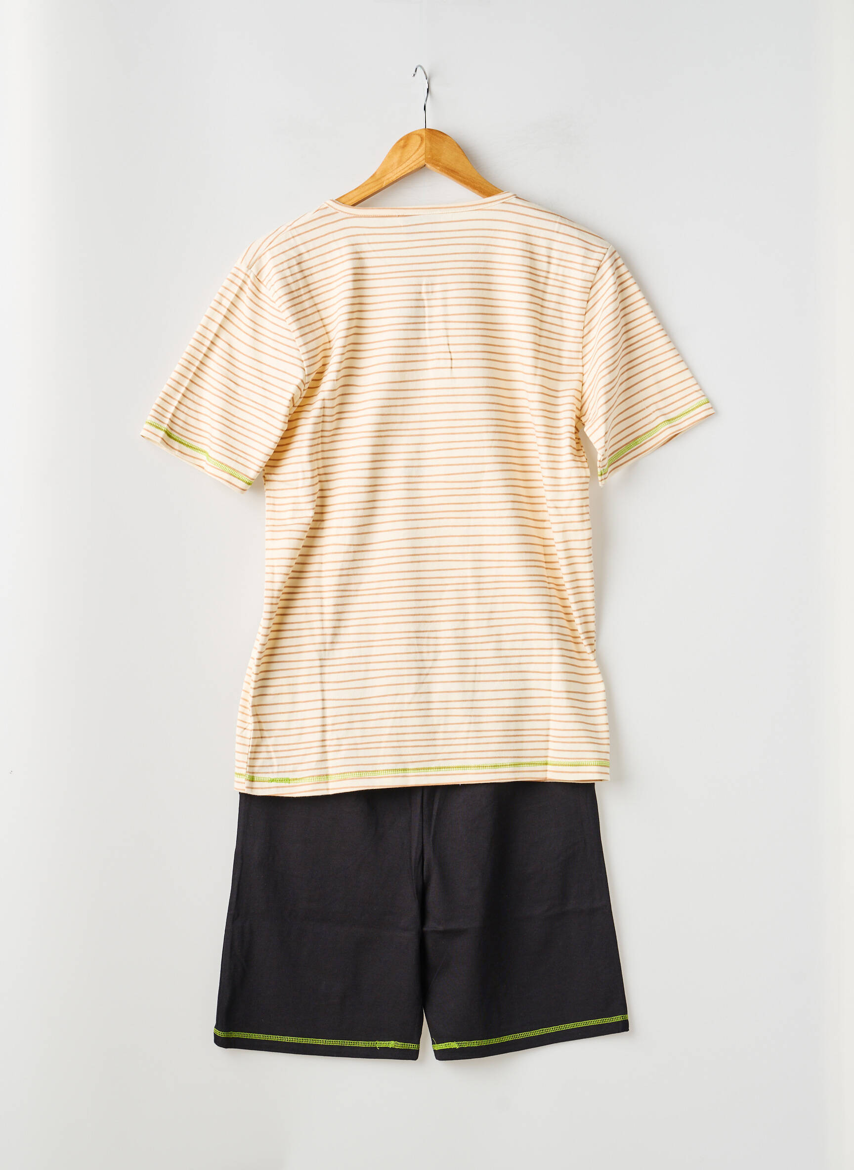 Pyjashort imprimé rayures beige ROSE POMME homme
