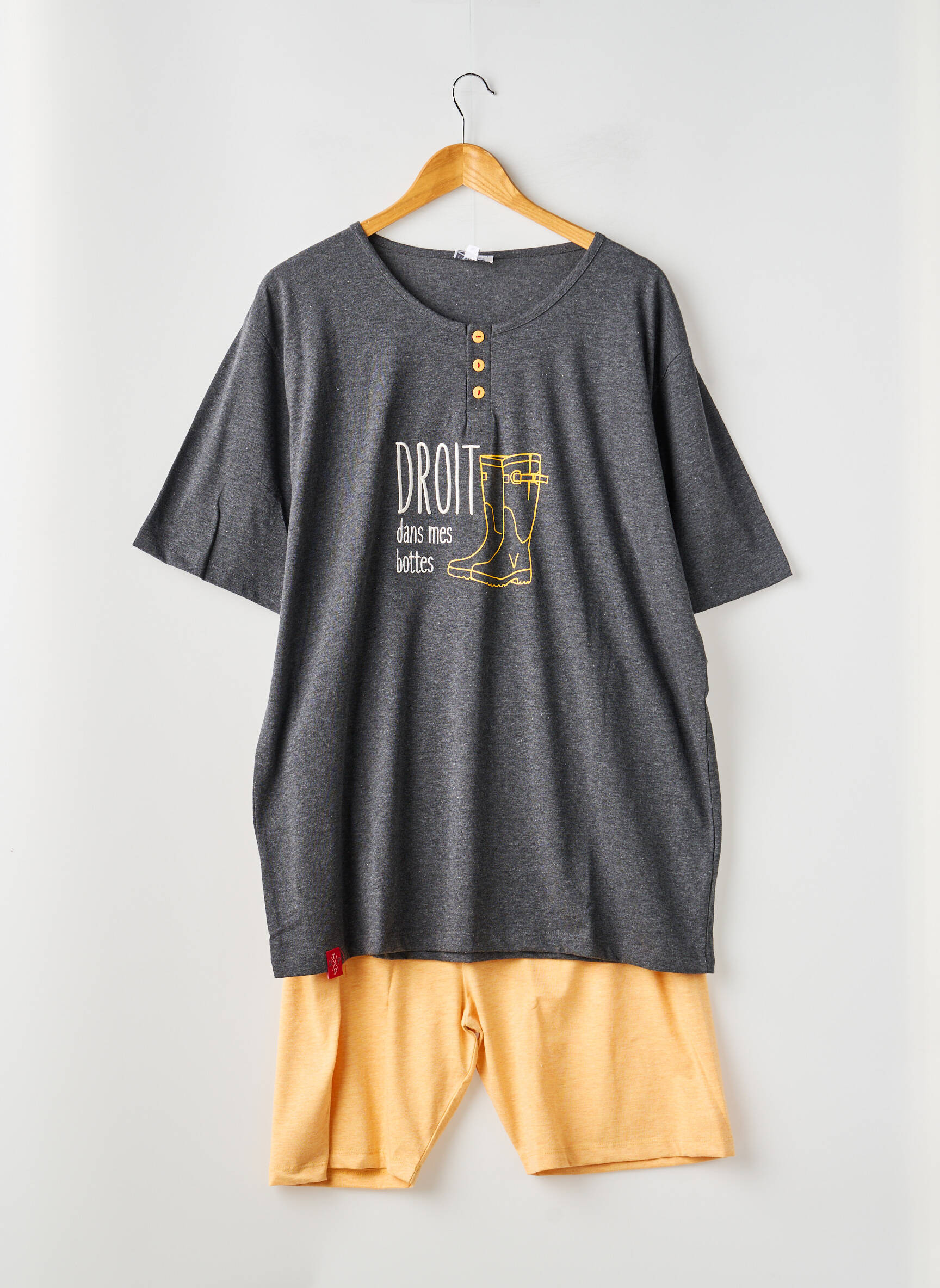 Pyjashort col rond gris ROSE POMME homme