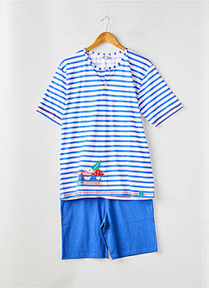 Pyjashort imprimé rayures bleu ROSE POMME homme