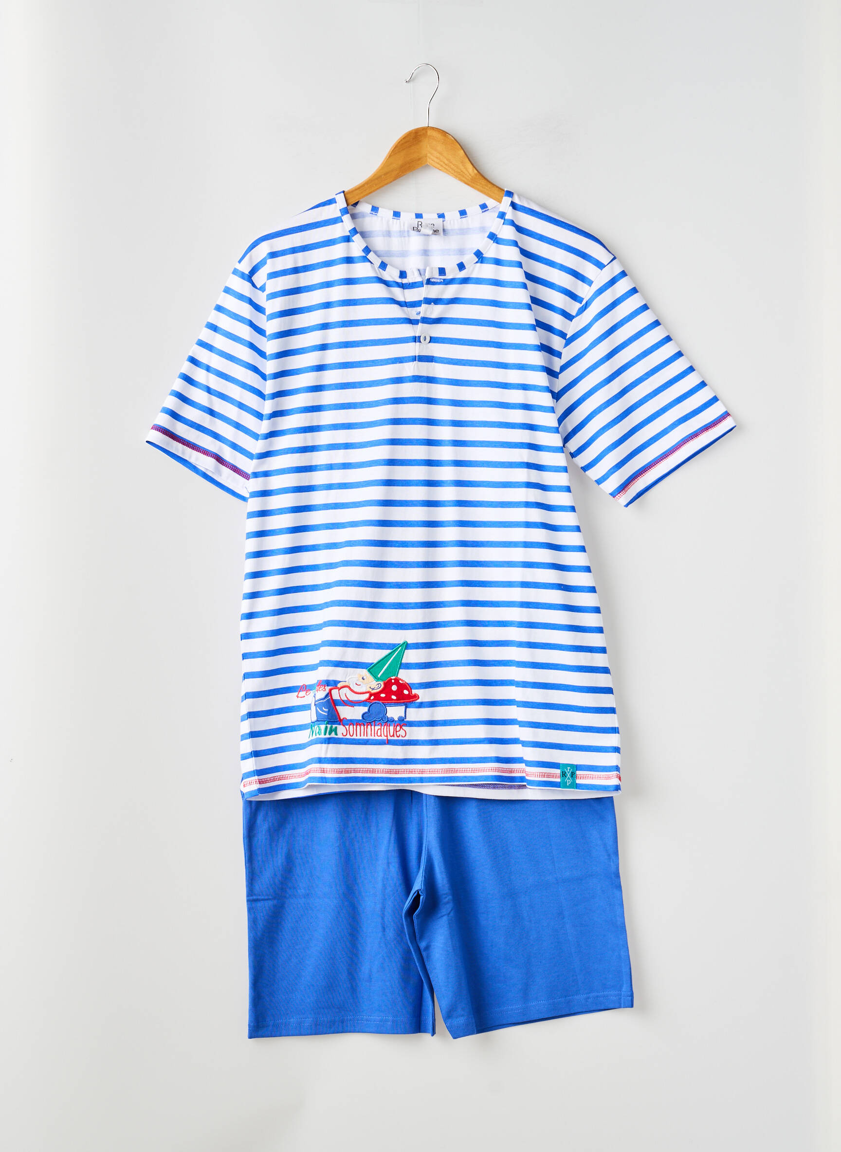 Pyjashort imprimé rayures bleu ROSE POMME homme