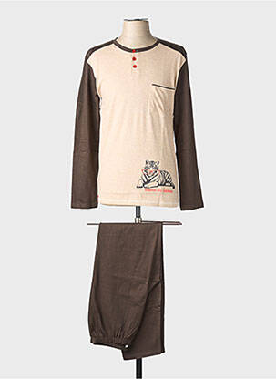 Pyjama col rond marron ROSE POMME homme
