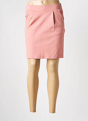 Jupe mi-longue stretch rose ICHI femme