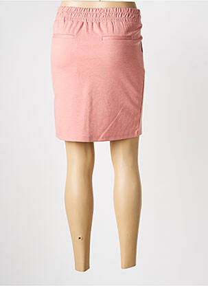 Jupe mi-longue stretch rose ICHI femme