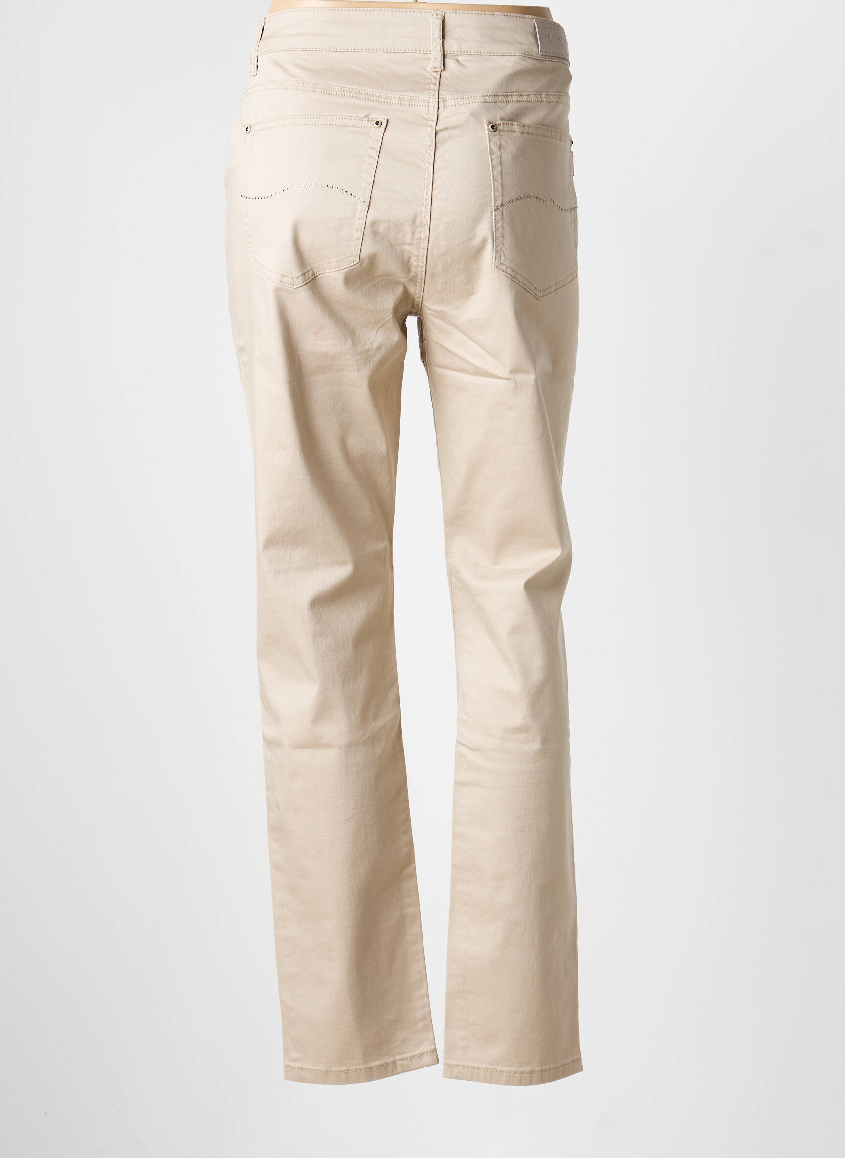 Pantalon slim stretch taille normale beige YZY femme