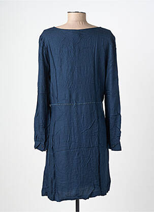 Robe mi-longue manches longues manches longues bleu ICHI femme