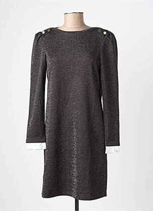 Robe courte manches longues manches longues noir EMA BLUE'S femme