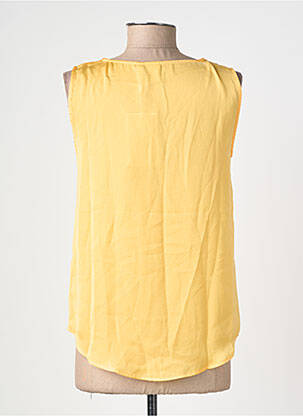 Top coupe fluide sans manche jaune ICHI femme