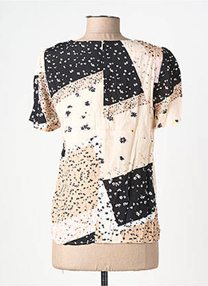 Top imprimé fantaisie manches courtes noir ICHI femme