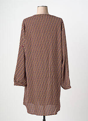 Robe courte coupe évasée manches longues marron CHRISTY femme