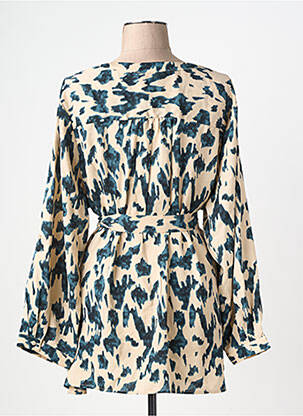 Robe courte coupe fluide manches longues vert AKOZ DE TOI femme