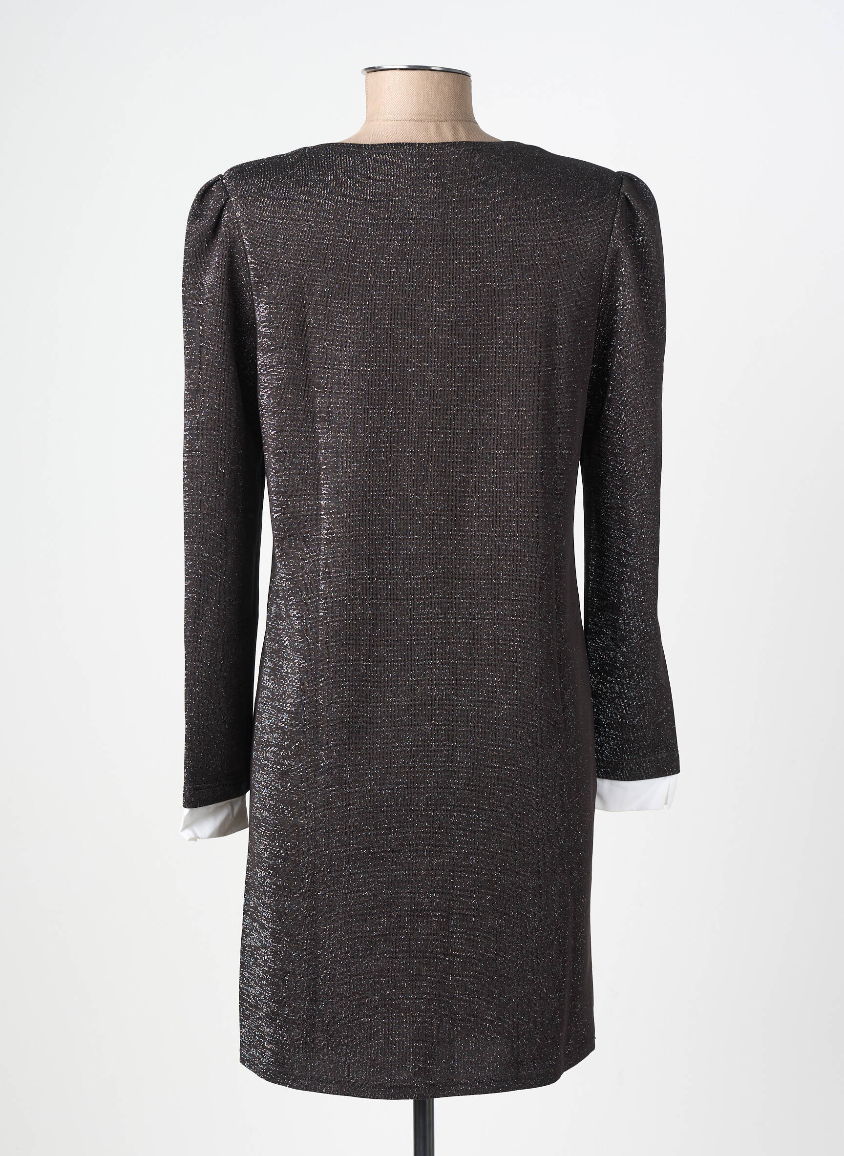 Robe courte manches longues manches longues noir EMA BLUE'S femme