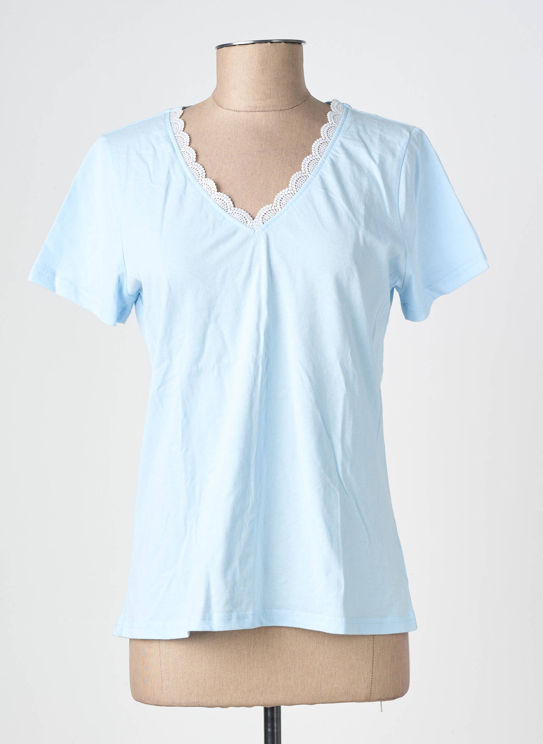 Top manches courtes manches courtes bleu SARAH JOHN femme