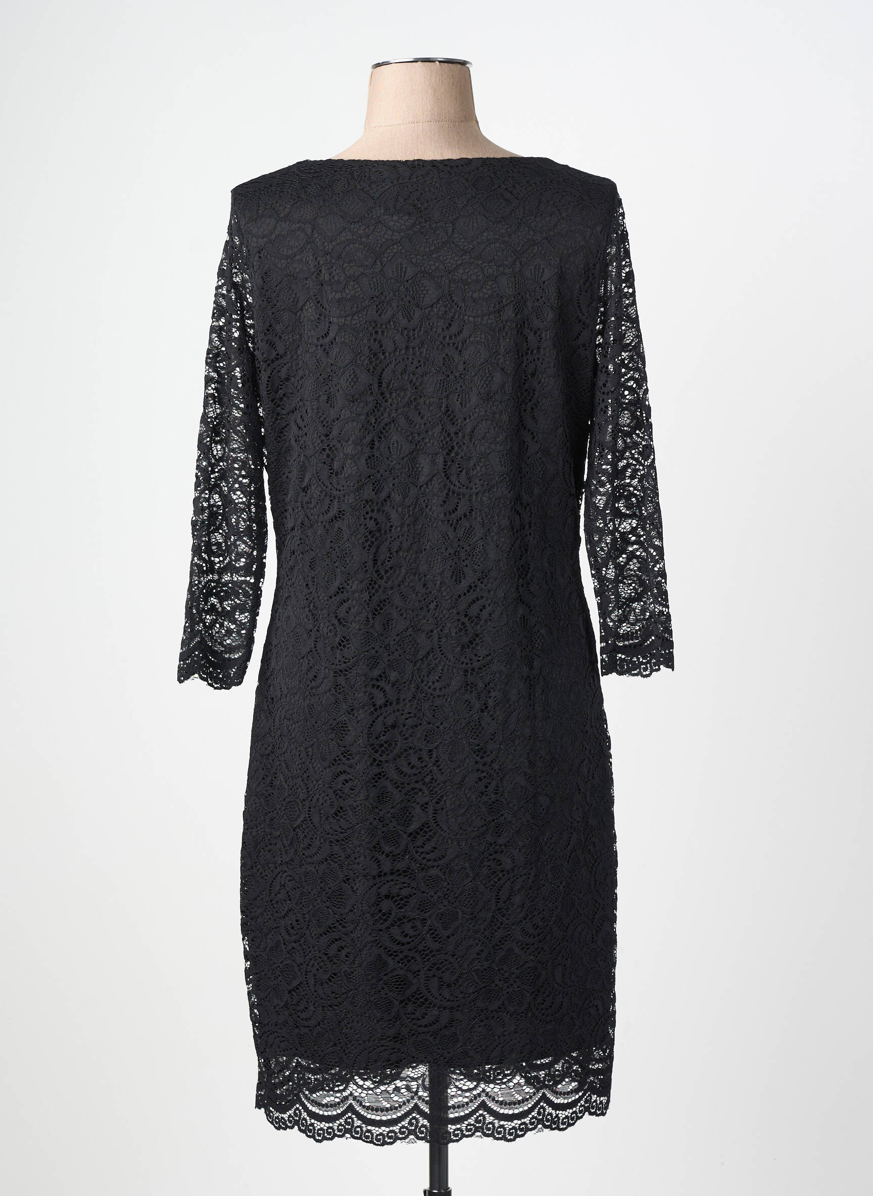Robe courte manches 3/4 manches 3/4 noir REVD'ELLE femme