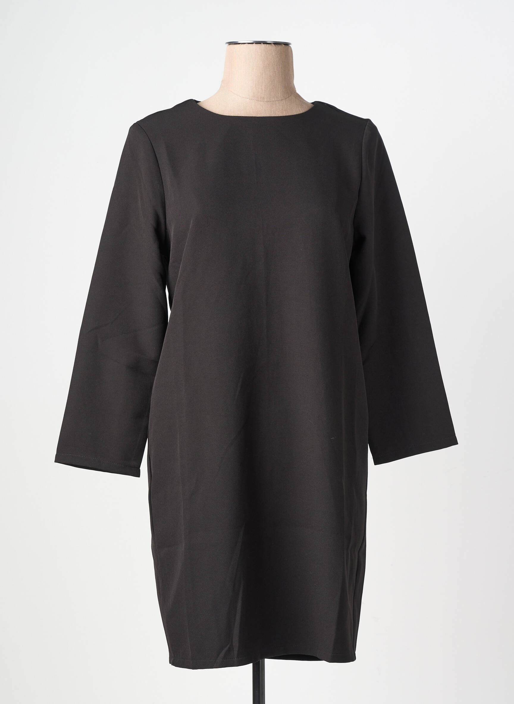 Robe mi-longue manches longues manches longues noir AKOZ DE TOI femme