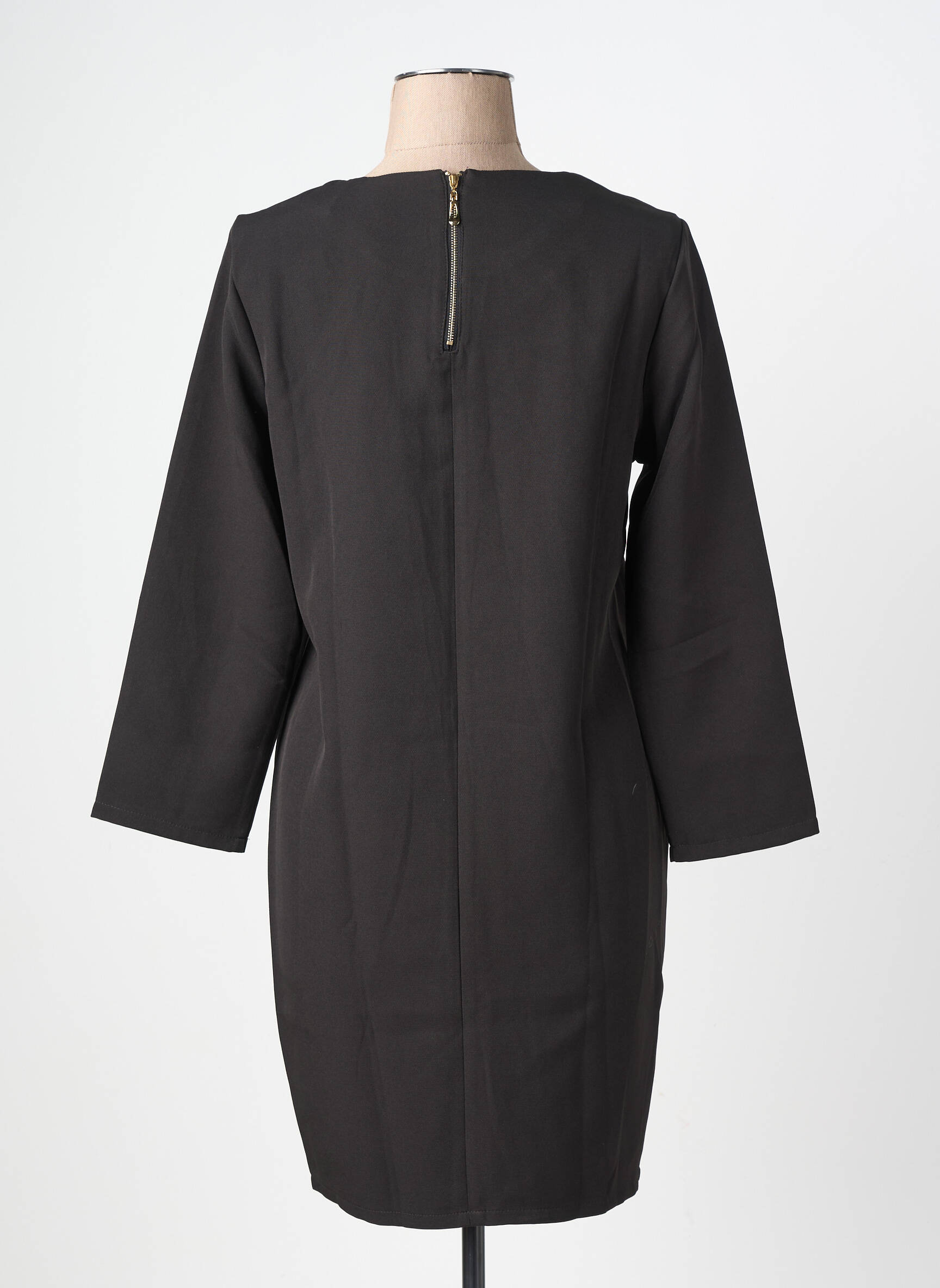 Robe mi-longue manches longues manches longues noir AKOZ DE TOI femme
