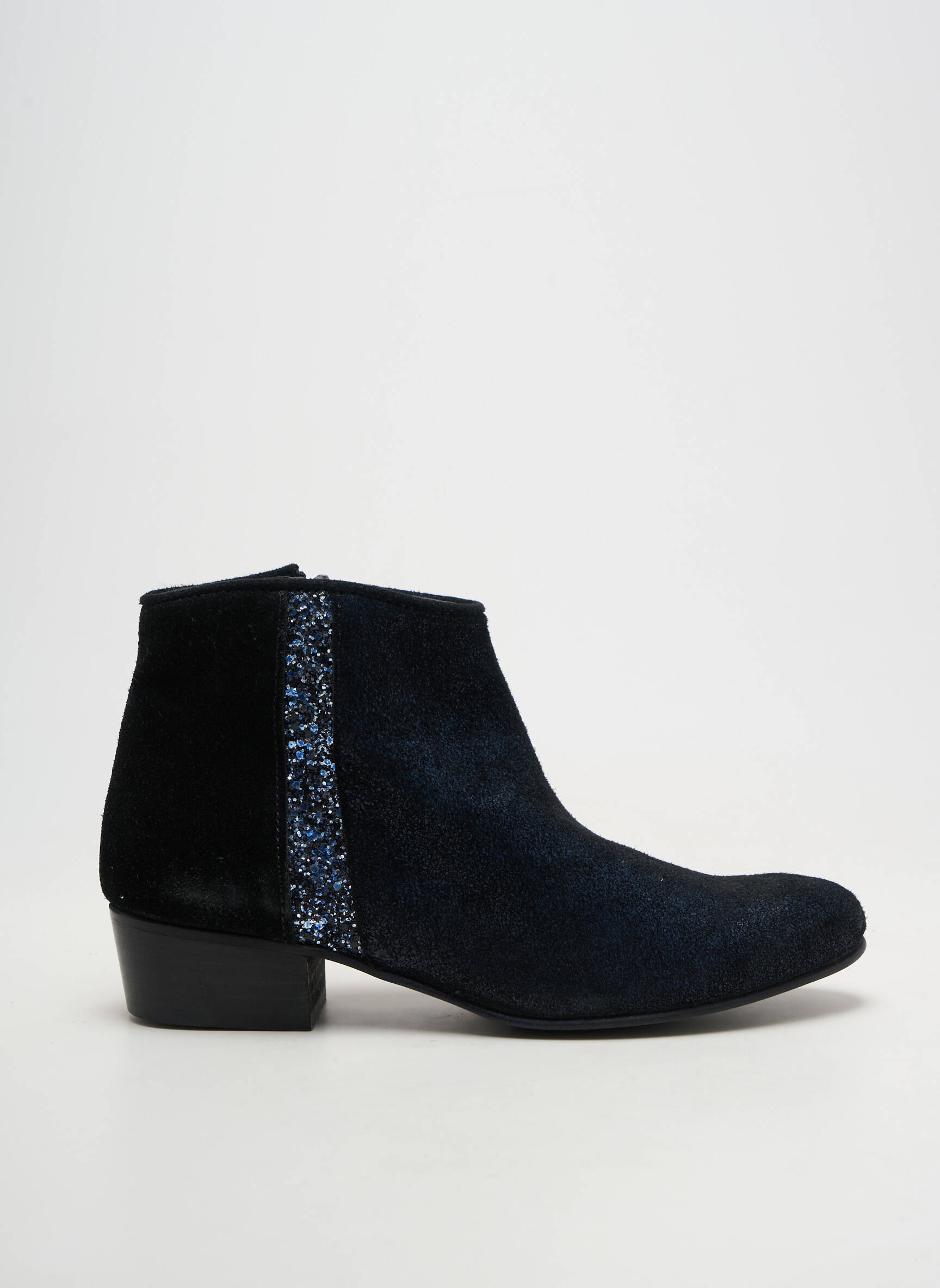Bottines/boots cubain talon plat jusqu'à 3cm noir REQINS femme