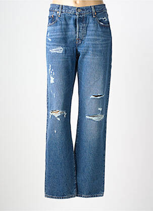 Jeans coupe droite effet usé délavé taille normale bleu LEVI'S femme